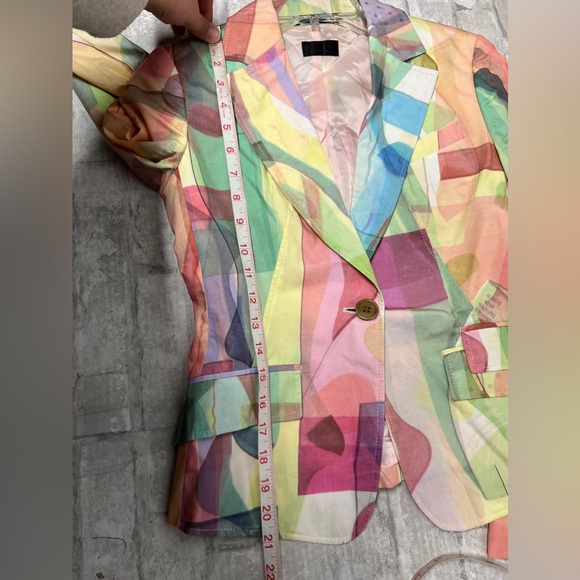 Paul Smith black label colors abstract watercolor blazer sz small european 40 - Picture 5 of 7